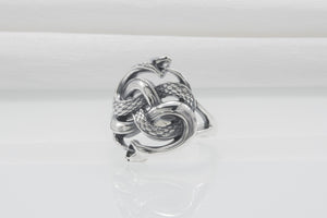 Ouroboros Snake Sterling Silver Ring, Handmade Jewelry - vikingworkshop