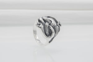 Ouroboros Snake Sterling Silver Ring, Handmade Jewelry - vikingworkshop