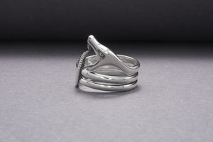 Snake Minimalist 925 Silver Ring, Handcrafted Jewelry - vikingworkshop