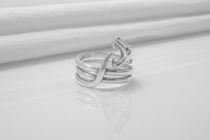 Snake Minimalist 925 Silver Ring, Handcrafted Jewelry - vikingworkshop