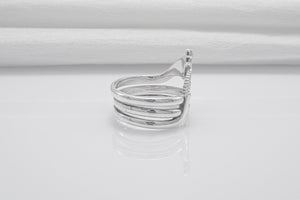 Snake Minimalist 925 Silver Ring, Handcrafted Jewelry - vikingworkshop