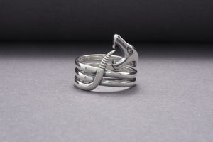 Snake Minimalist 925 Silver Ring, Handcrafted Jewelry - vikingworkshop