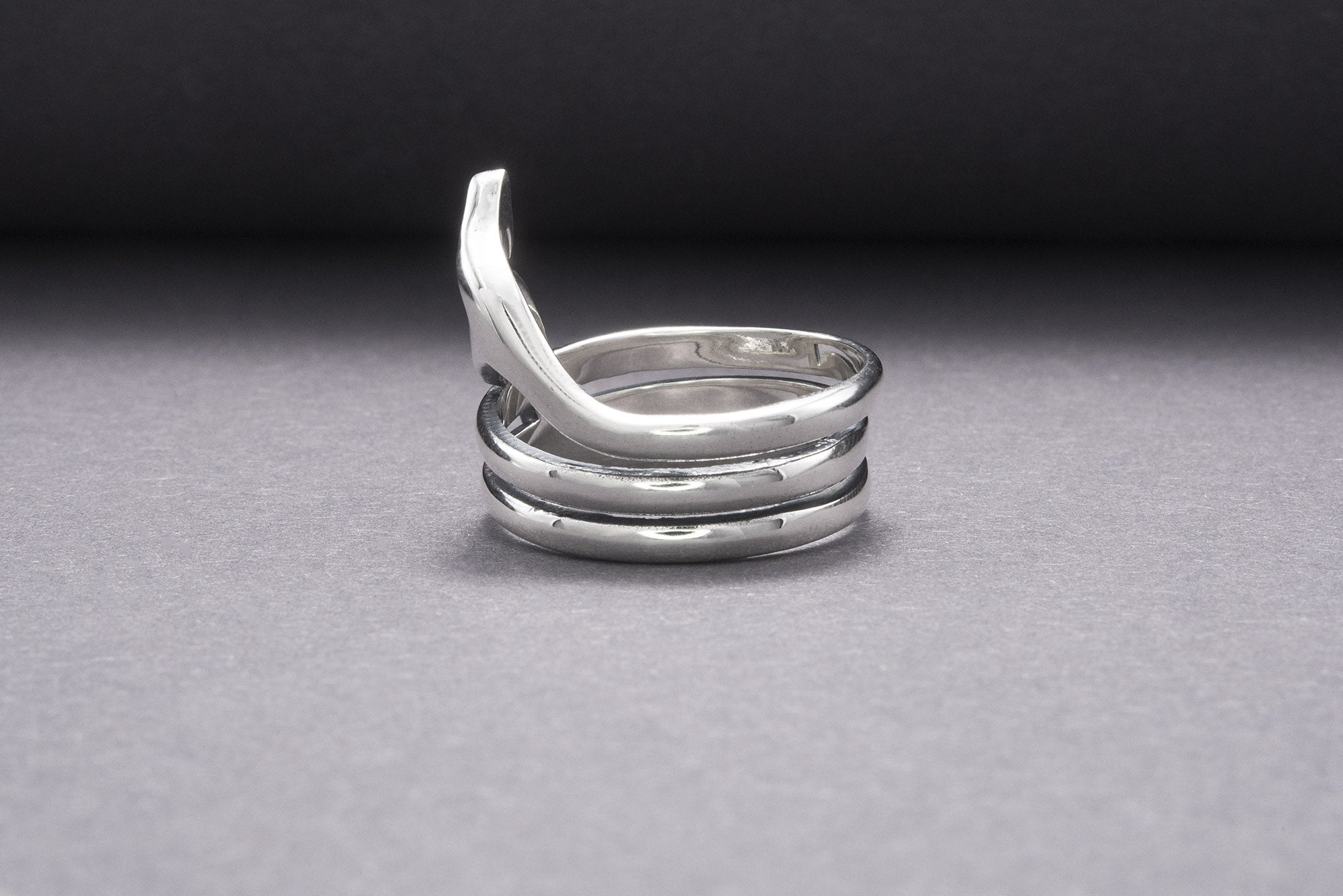 Snake Minimalist 925 Silver Ring, Handcrafted Jewelry - vikingworkshop