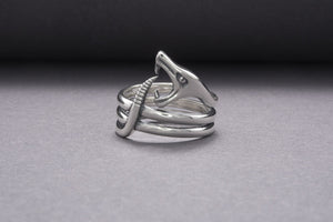 Snake Minimalist 925 Silver Ring, Handcrafted Jewelry - vikingworkshop