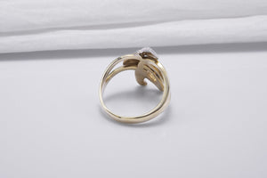 Gold Plated Ring with Bows, Handmade Classic Jewelry - vikingworkshop