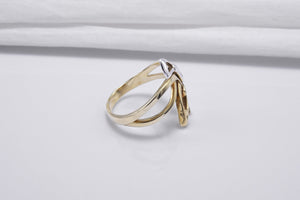 Gold Plated Ring with Bows, Handmade Classic Jewelry - vikingworkshop