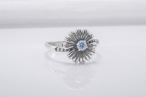 Minimalistic Flower Sterling Silver Ring, Handcrafted Jewelry - vikingworkshop