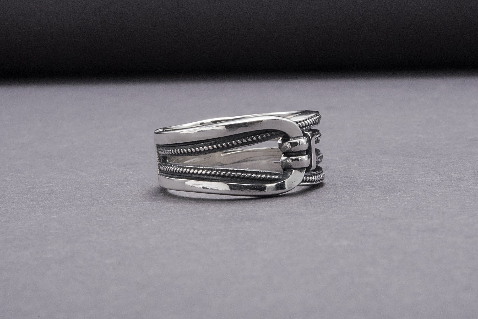 Minimalistic Chain Sterling Silver Ring, Handcrafted Jewelry - vikingworkshop