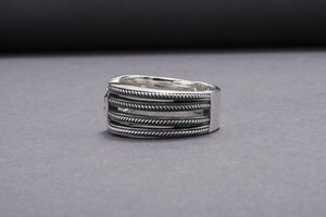 Minimalistic Chain Sterling Silver Ring, Handcrafted Jewelry - vikingworkshop