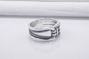 Minimalistic Chain Sterling Silver Ring, Handcrafted Jewelry - vikingworkshop