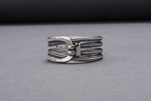 Minimalistic Chain Sterling Silver Ring, Handcrafted Jewelry - vikingworkshop