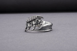 Handmade Tulip 925 Silver Ring With Gems, Unique Fashion Jewelry - vikingworkshop