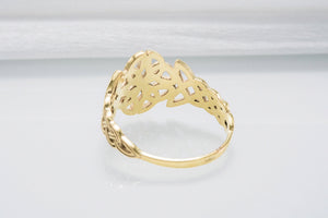 14K Gold Celtic Ornament Ring Handmade Celtic Ring - vikingworkshop