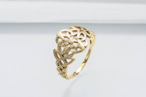 14K Gold Celtic Ornament Ring Handmade Celtic Ring - vikingworkshop