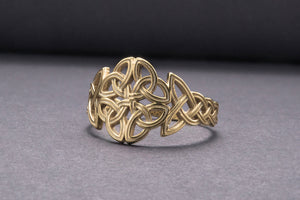 14K Gold Celtic Ornament Ring Handmade Celtic Ring - vikingworkshop