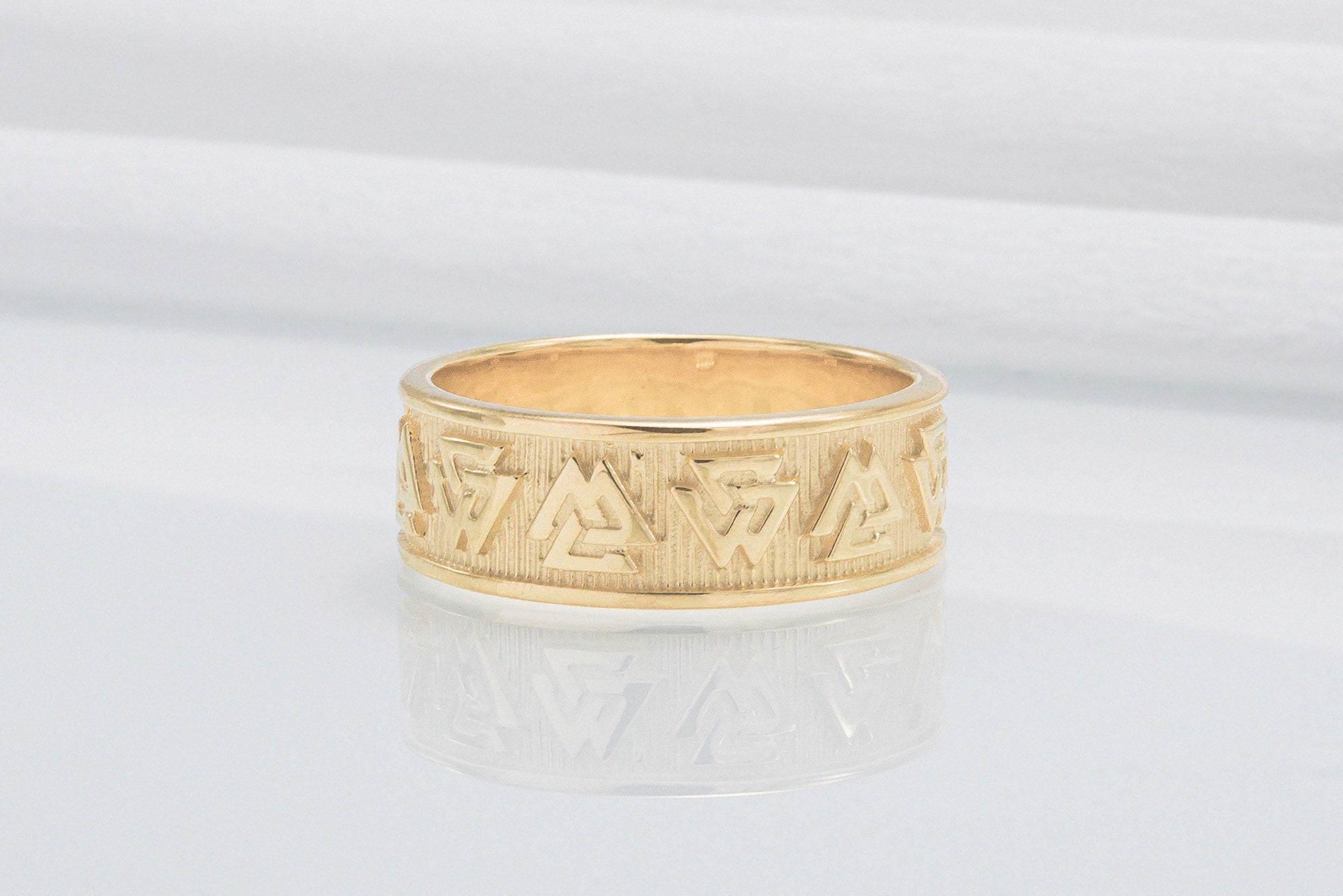 14K Gold Valknut Symbol Norse Ring