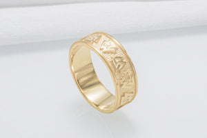 14K Gold Valknut Symbol Norse Ring - vikingworkshop