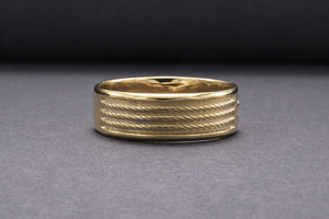 Ring with Anchor Symbol Ornament Style Gold Jewelry - vikingworkshop