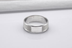 950 Platinum Ring with Anchor Symbol Ornament Style, Handcrafted Sailor's Jewelry - vikingworkshop