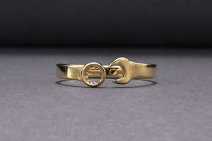 Gold Spanner Ring Unique Handmade Jewelry - vikingworkshop