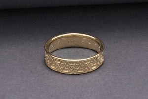 Ring with Valknut Symbol Gold Viking Jewelry - vikingworkshop