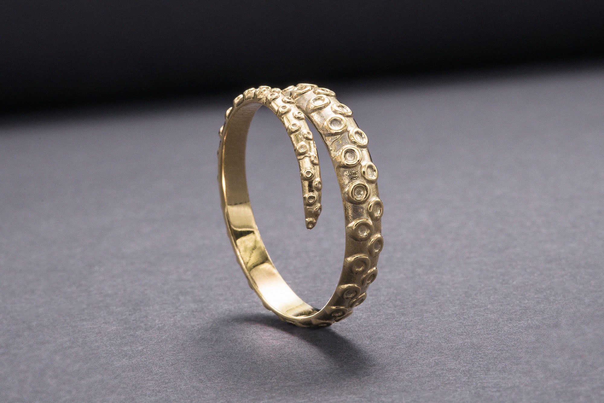 Octopus Tentacles Ring Gold Handmade Unique Jewelry - vikingworkshop