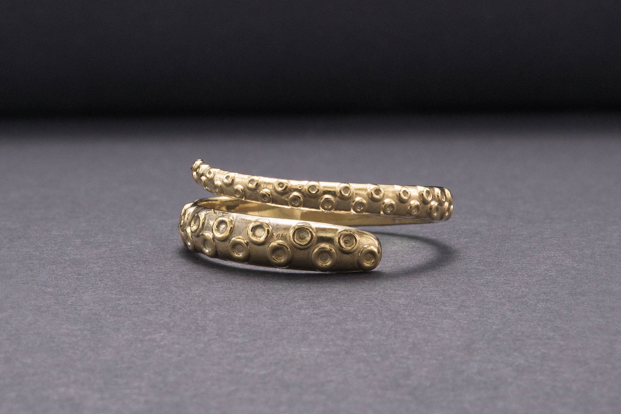 Octopus Tentacles Ring Gold Handmade Unique Jewelry - vikingworkshop