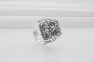 Sterling Silver Mjolnir Signet Ring, Handmade Jewelry - vikingworkshop