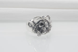 Pirate Skull Ring 925 Silver Unique Handmade Jewelry - vikingworkshop