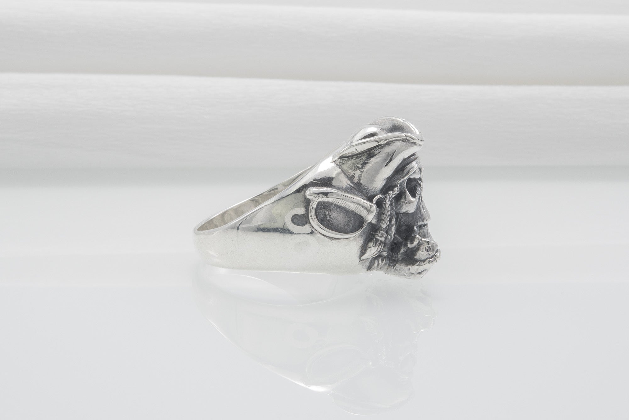 Pirate Skull Ring 925 Silver Unique Handmade Jewelry - vikingworkshop