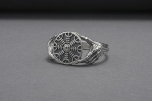Minimalistic Helm of Awe Steerling Silver Ring, Handmade Jewelry - vikingworkshop