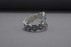 Sterling Silver Ring With Double-Headed Serpent, Handcrafted Jewelry - vikingworkshop