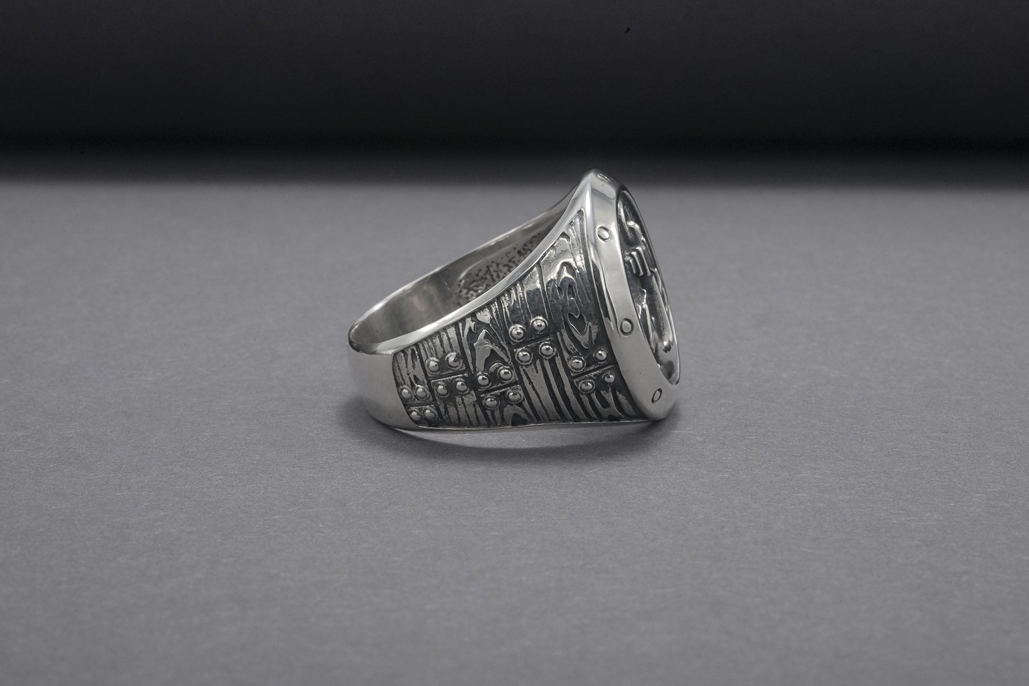 Handmade 925 Silver Ring With Anchor And Sea, Handcrafted Jewelry - vikingworkshop