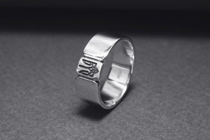 Ukrainian Trident Sterling Silver Smooth Ring, Made in Ukraine Jewelry - vikingworkshop