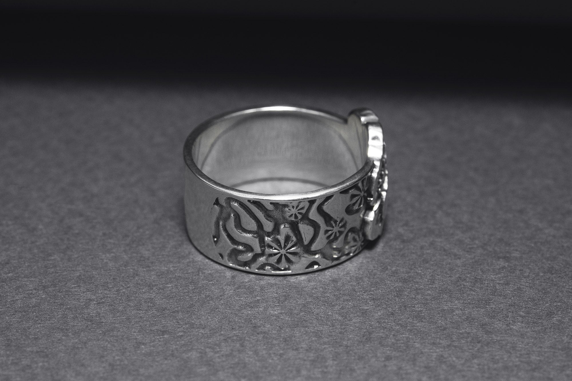 Ring with Poppy Flower, Sterling Silver Jewelry, Made in Ukraine - vikingworkshop