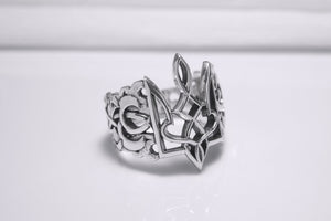 Sterling Silver Ukrainian Trident Ring, Made in Ukraine Jewelry - vikingworkshop