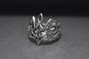 Sterling Silver Ukrainian Trident Ring, Made in Ukraine Jewelry - vikingworkshop