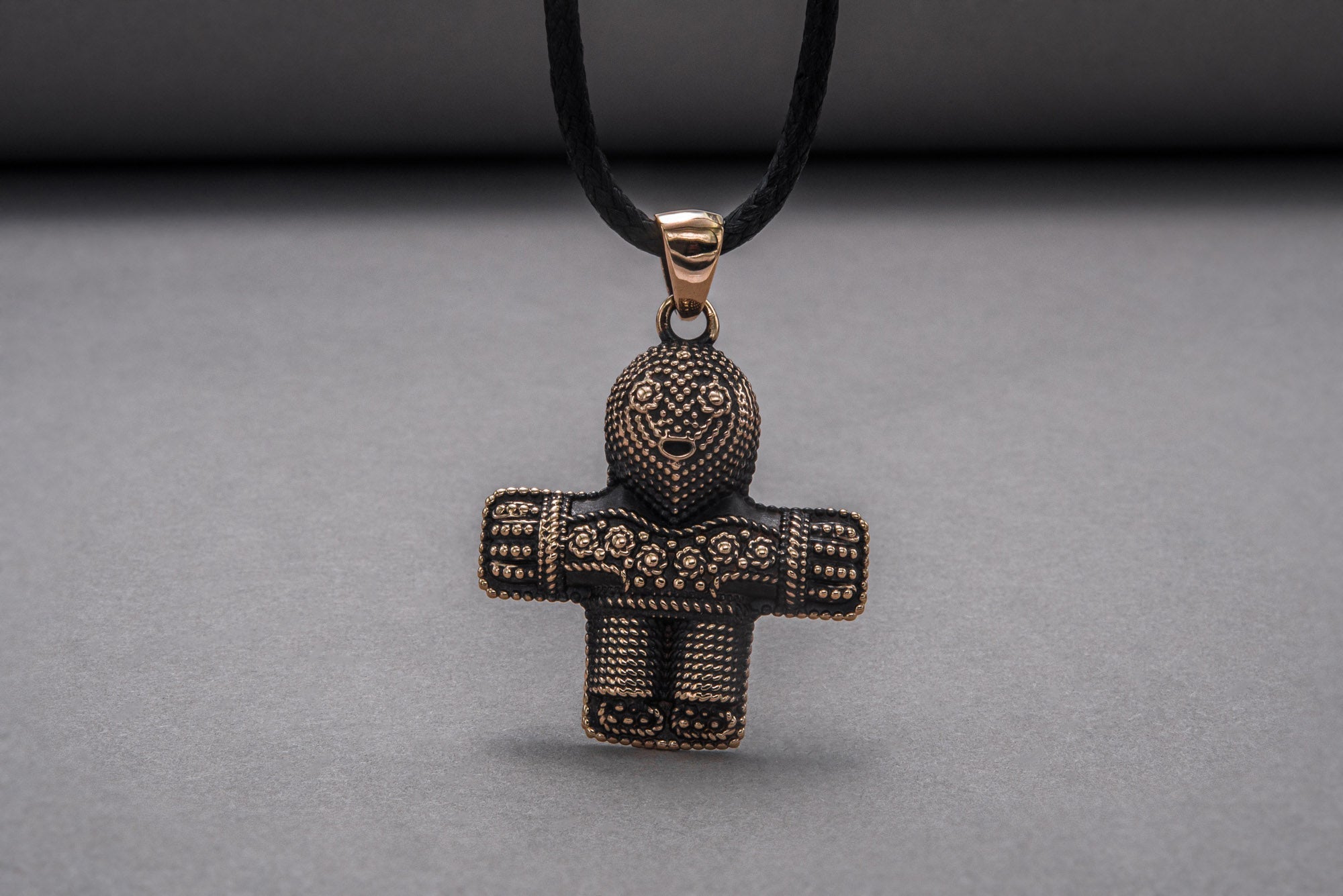 Viking Crucifix Pendant Bronze Unique Jewelry - vikingworkshop